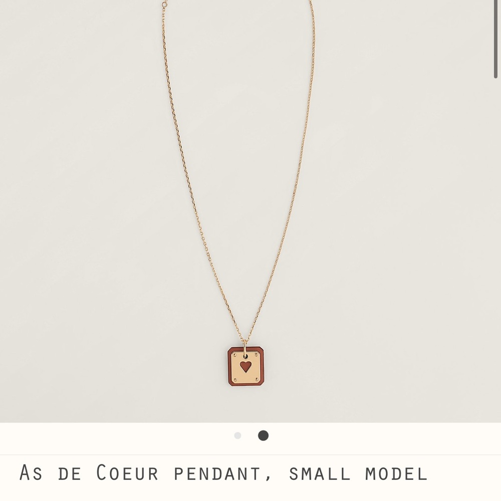 Hermes As de Coeur Rouge Pendant Necklace Retails for 400